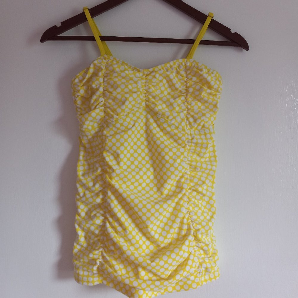 Lime Ricki Tankini Swim Top Size L Adjustable Straps Yellow NWT
